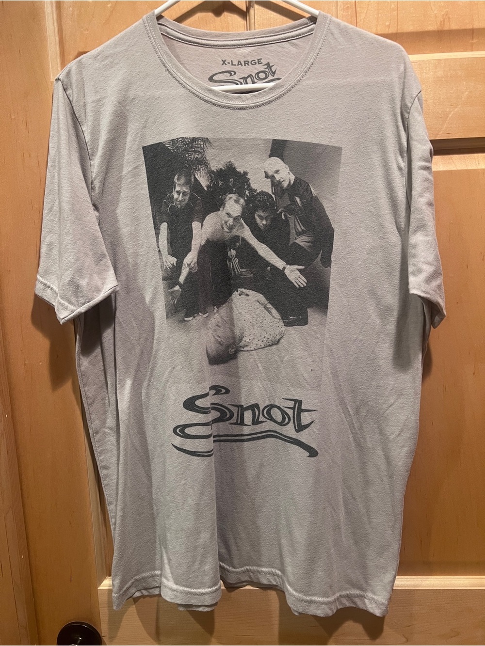 Snot Logo with Band Members Graphic Tee - Light Gray - X-Large Band Merch USA